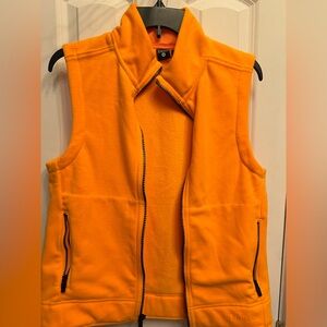 NOBULL Neon Orange Fleece Vest, Size Small